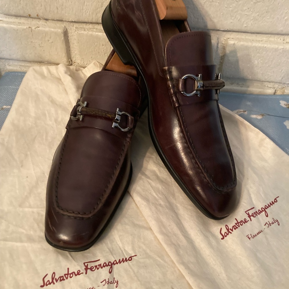 Salvatore Ferragamo Brown Leather Loafers, Men's - Picture 15 of 15
